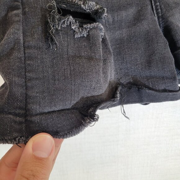 American Eagle Jean Shorts Womens 4 Curvy Super Hi Rise Shortie Denim Button Fly - Picture 7 of 9